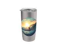 Vie océanique. Catching Waves, Surfer Gobelet isotherme en acier inoxydable double paroi