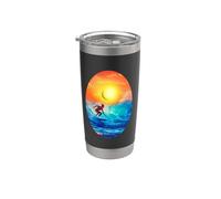 Vie océanique. Catching Waves, Surfer Gobelet isotherme en acier inoxydable double paroi