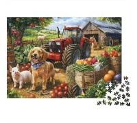 Vie Rurale Puzzle Papier 1000 pièces Chien Chat pour Adultes Fer éducatif Grand Puzzle Papier décor Mural détente 52x38cm/1000pcs