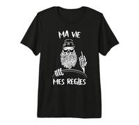 Vie Vivre Règle Barbe Barbu Motard Bikers Mari T-Shirt Haut de Gamme