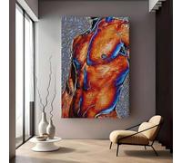 VIEAXSQU Impression sur toile représentant un torse masculin, une silhouette mus une décoration murale abstraite d'art corporel (20 x 35 cm/sans cadre)