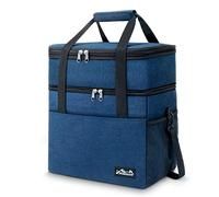 Viedouce Sac Glacière Isotherme Extensible pour Hommes Femmes, Doubles Compartiments Étanches Sac de Pique-Nique avec Bandoulière & Ouvreur de Bière pour Déjeuner/Camping/Voyage (Bleu, 30L)