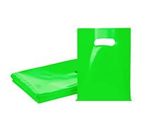 VieFantaisie Lot de 100 petits sacs cadeaux verts de 15,2 x 20,3 cm pour petites entreprises, sacs à friandises, sacs de vente au détail avec poignée pour enfants, anniversaire, Noël, Vert - 100