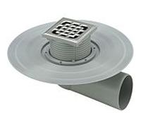 Viega Advantix drain de balcon/terrasse 557072 DN 50, plastique gris, drain horizontal, sans siphon
