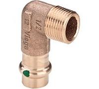 Viega Coude 90° Sanpress 335281 15 mm x R 2000/2 Bronze/bronze au silicium SC-Contur