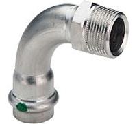 Viega arc Sanpress Inox 436957 42mmxR 1 1/2, 90 degrés, acier inoxydable, SC-Contur