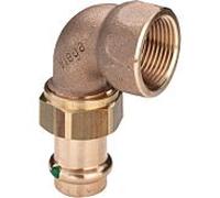Viega coudé Viega 132637 22 mm x R 2000 , 90 °, bronze ou bronze silicium, joint plat, SC-Contur