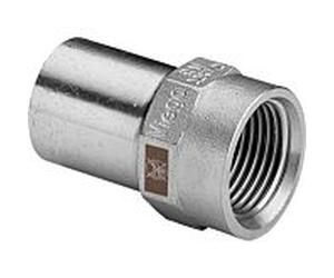 Viega Insert Temponox 812669 15 mm x Rp 2000 /2, acier, inoxydable, filetage Rp, tige