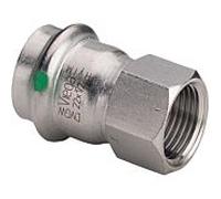Viega Sanpress Inox Pièce de transition 436612 22mmxRp 1/2, acier inoxydable, polygonale, SC-Contur
