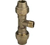 Viega Maxiplex pièce en T 275907 Ø 63 mm x R 2 x Rp 2000 2000 /2, bronze, avec raccord à vis, sortie centrale