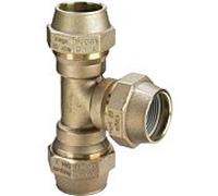 Viega Maxiplex Pièce en T 276126 Ø 25 mm, bronze à canon, avec raccord à vis