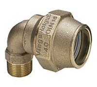 Viega Maxiplex raccord à vis d'angle 274924 Ø 20 mm x R 2000 /2, 90°, bronze à canon, raccord à vis