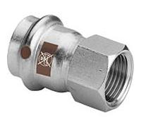 Viega Pièce de transition Temponox 811754 15 mm x Rp 3/4, acier, inoxydable, filetage Rp, SC-Contur