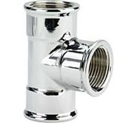 Viega pièce en T 105525 Rp 2000 /2, Rp à trois côtés, laiton chromé