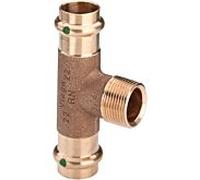 Viega Pièce en T Sanpress 273231 42 x R 3/4 x 42 mm, bronze ou bronze au silicium, SC-Contur