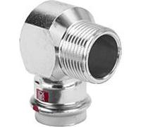 Viega angle de prestabo 559519 15 mm x R 3/8, 90 degrés, acier non allié, SC-Contur