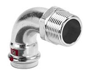 Viega Prestabo feuille 558420 18 mm x R 2000 / 2, 90 degrés, acier non allié, SC-Contur, polygone