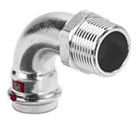 feuille Viega Prestabo 558468 42 mm x R 1 1/2, 90 degrés, acier non allié, SC-Contur, polygonale