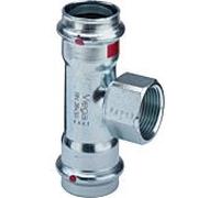 Viega Prestabo pièce en T 558895 18 mm x Rp 2000 / 2 x 18 mm, acier non allié, SC-Contur, polygone