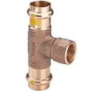 Viega Profipress G Pièce en T 352721 22 mm x Rp 1/2 x 22 mm, bronze, SC-Contur, polygone