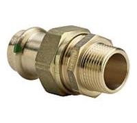 Viega Raccord à vis Sanpress 140878 15 mm x R 3/4, bronze à canon ou bronze au silicium, joint plat, SC-Contur