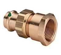Viega Raccord à vis Sanpress 283384 18 mm x Rp 2000 /2, bronze à canon ou bronze au silicium, joint plat, contour SC