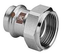 Viega Raccord à vis Temponox 811396 28 mm x G 2000 2000 /2, acier, inoxydable, filetage G, contour SC