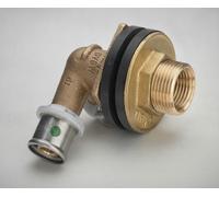 Viega Sanfix Fosta Sanfix P-Doppelwanddurchführung, d 16mm, Rp 1/2, G 3/4 bronze