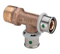 Viega Sanfix-P pièce en T 303280 R 2000 / 2 x 16 x 16 mm, avec SC-Contur, bronze