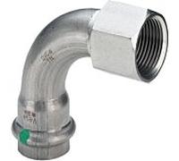 Viega Sanpress Inox 437114 22mmxRp 3/4, 90 degrés, acier inoxydable, SC-Contur
