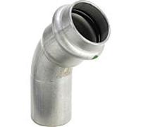 Viega Sanpress Inox coude 435417 28 mm, 45 degrés, acier inoxydable, SC-Contur