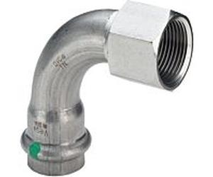 Viega Sanpress Inox feuille 437091 15mmxRp 2000 / 2, 90Grad, acier inoxydable, SC-Contur