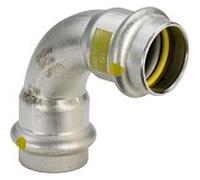 Viega Sanpress Inox G coude 485788 15 mm, 90°, acier inoxydable, SC-Contur