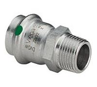 Viega Sanpress Inox Pièce de transition 436520 28mmxR 1, acier inoxydable, polygonale, SC-Contur