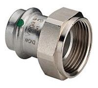 Viega Sanpress Inox raccord 437862 35mmxG 1 1/2, acier inoxydable, joint plat, SC-Contur