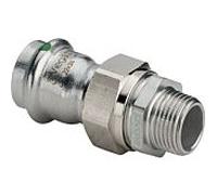 Viega Sanpress Inox raccord 438364 54mmxR 2, acier inoxydable, joint plat, SC-Contur