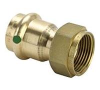 Viega Sanpress raccord à vis 380885 15 mm x G 2000 /2, bronze au silicium, joint plat, SC-Contur