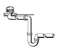 Viega siphon pour meubles 1 1/4x32mm avec déchets chrome 641696