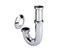 Viega siphon tubulaire sans tube mural 6/4 avec rosace chrome 121549