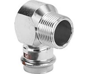 Viega Temponox angle 811020 15 mm x R 2000 /2, 90 degrés, acier, antirouille, filetage R, contour SC
