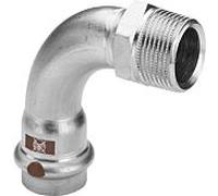Viega Arc Temponox 812416 18 mm x R 2000 /2, 90 degrés, acier, antirouille, filetage R, contour SC