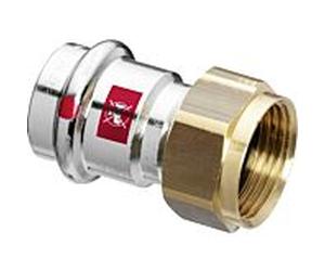 Viega Union Prestabo 559182 15 mm x G 3/4, acier non allié, joint plat, SC-Contur