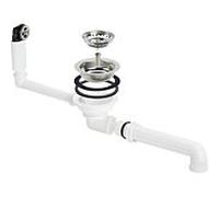 Viega vanne de vidange 678555 G 2000 2000 / 2, plastique blanc, sans 2000 câble Bowden, trop-plein rond