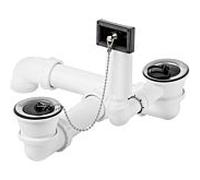 Viega vidage / trop-plein set Raumschaffer 108137 G 2000 2000 / 2x70x170-330mm, plastique, pour éviers doubles