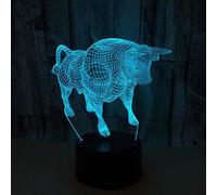 Vieh Lampe d'illusion 3D pour chambre à coucher, table de chevet, veilleuse LED pour enfant, petite lampe d'ambiance pour chambre de bébé, décoration de chambre d'enfant, cadeau de Noël, cadeau d'anniversaire Toucher + télécommande