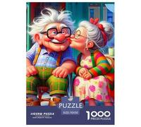 Vieil Homme et Vieille Dame Puzzle 1000 Pièces - Activité Familiale Stimulante, Voitureton Recyclé, Déco Murale Après Assemblage, Format 70x50cm/1000pcs