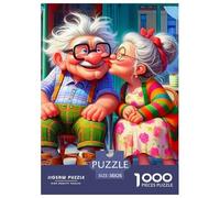 Vieil Homme et Vieille Dame Puzzle 1000 Pièces - Challenge Zen, Voiturete Géographique À Assembler, Poster Inclus, Cadeau ÉduChatif, 38x26cm/1000pcs