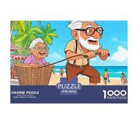 Vieil Homme et Vieille Dame Puzzle 1000 Pièces - DIY Artistique, Poster Inclus, Jeu Cérébral, pour Hommes Et Femmes, Format 38x26cm/1000pcs