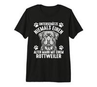 Vieil Homme Rottweiler T-Shirt Haut de Gamme