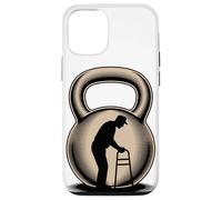 Vieil Homme Silhouette Kettlebell Poids Coque pour iPhone 12/12 Pro